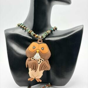 Brown & Green Disney Owl Necklace